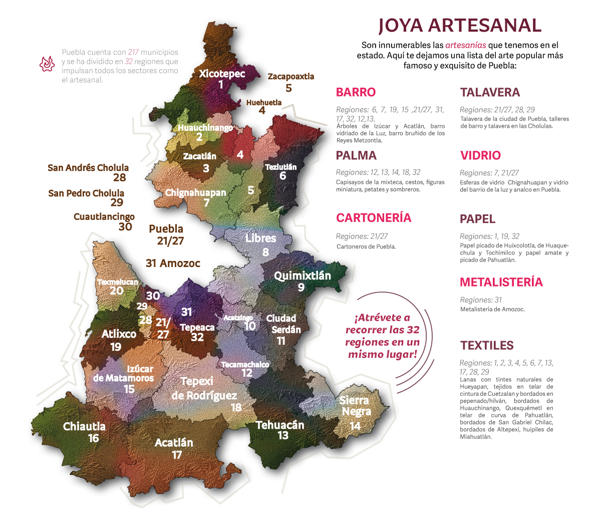 Mapa artesanias de Puebla