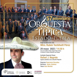 CON CONCIERTO ESPECIAL, ORQUESTA TÍPICA DEL ESTADO CELEBRARÁ SU 57 ANIVERSARIO