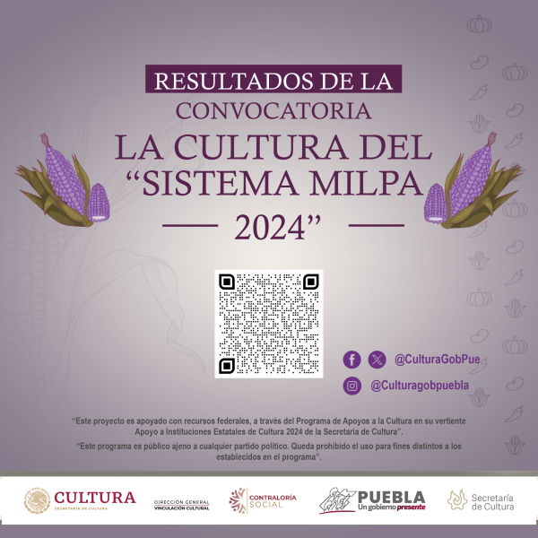 RESULTADOS CONVOCATORIA &quot;LA CULTURA DEL SISTEMA MILPA 2024&quot;