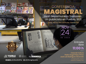 REALIZARÁ CULTURA CONFERENCIA MAGISTRAL POR 50 AÑOS DE LA HEMEROTECA PÚBLICA