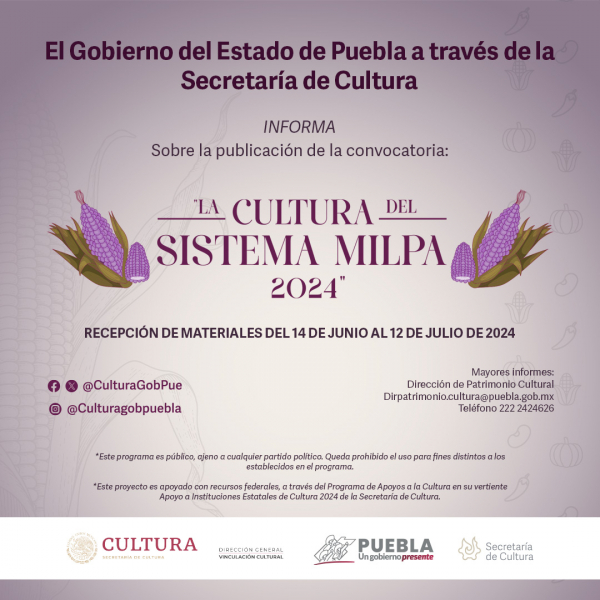 CONVOCATORIA &quot;LA CULTURA DEL SISTEMA MILPA 2024&quot;