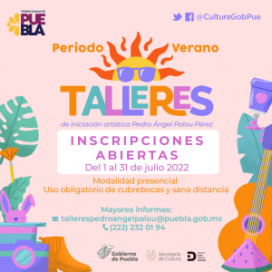 EMITE SECRETARÍA DE CULTURA CONVOCATORIA DE TALLERES ARTÍSTICOS DE VERANO