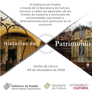 CONVOCA SECRETARÍA DE CULTURA A CONCURSO “HISTORIAS DEL PATRIMONIO”