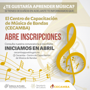 Convocatoria Centro de Capacitación de Música de Bandas CECAMBA 2021