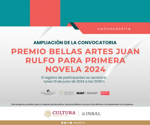 PREMIO BELLAS ARTES JUAN RULFO PARA PRIMERA NOVELA 2024